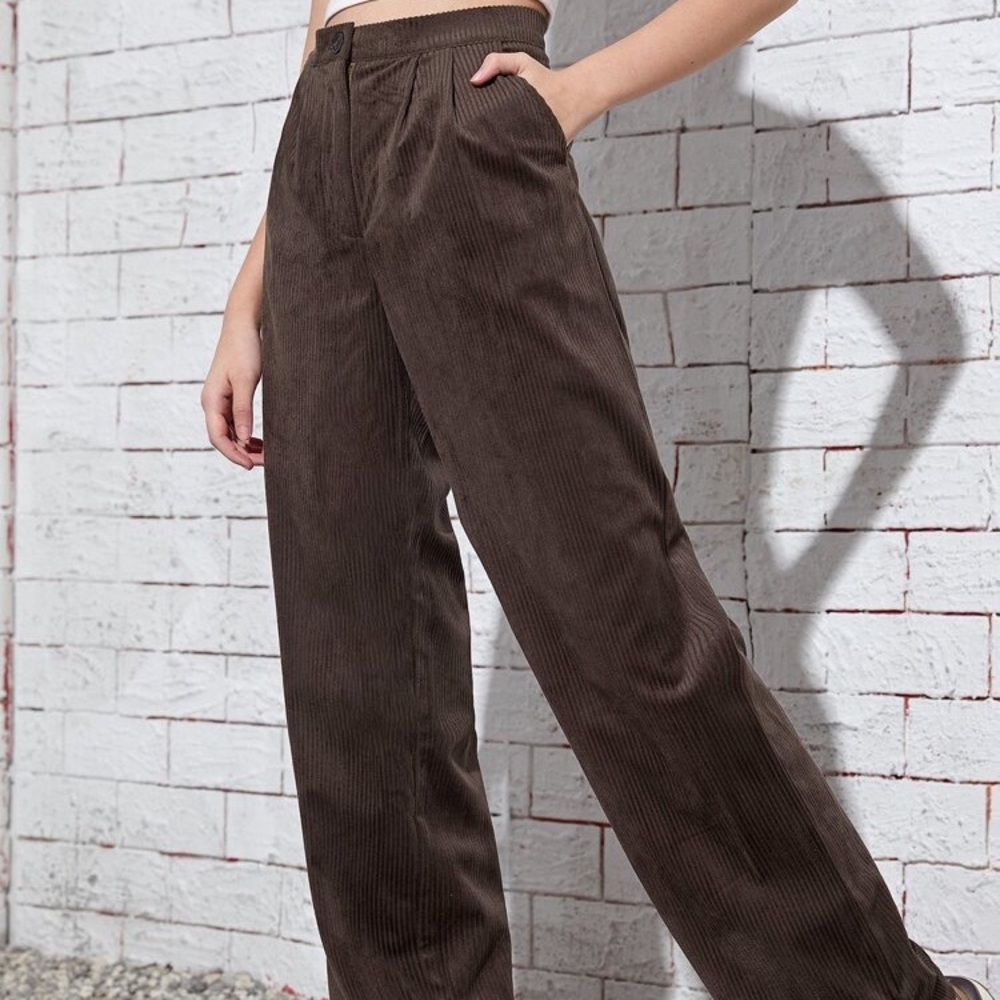 Shein Women's Solid High Waist corduroy pants size XS